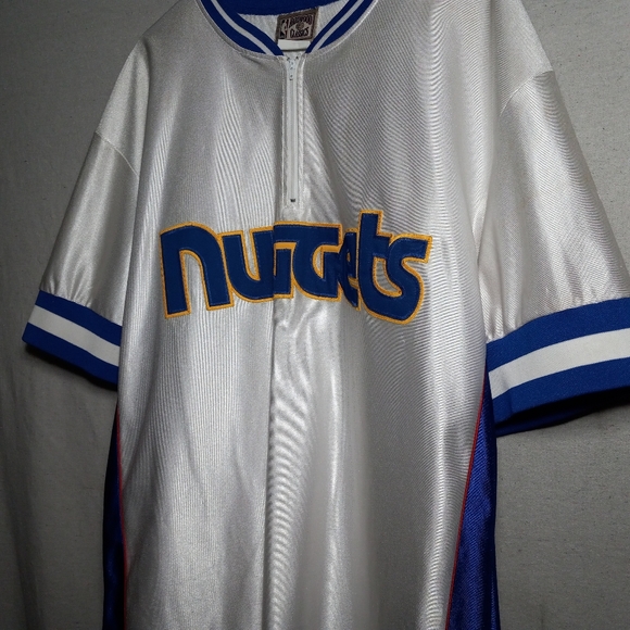 Majestic Denver Nuggets NBA Hardwood classic spellout 1/4-zip pullover jersey L - Picture 9 of 15